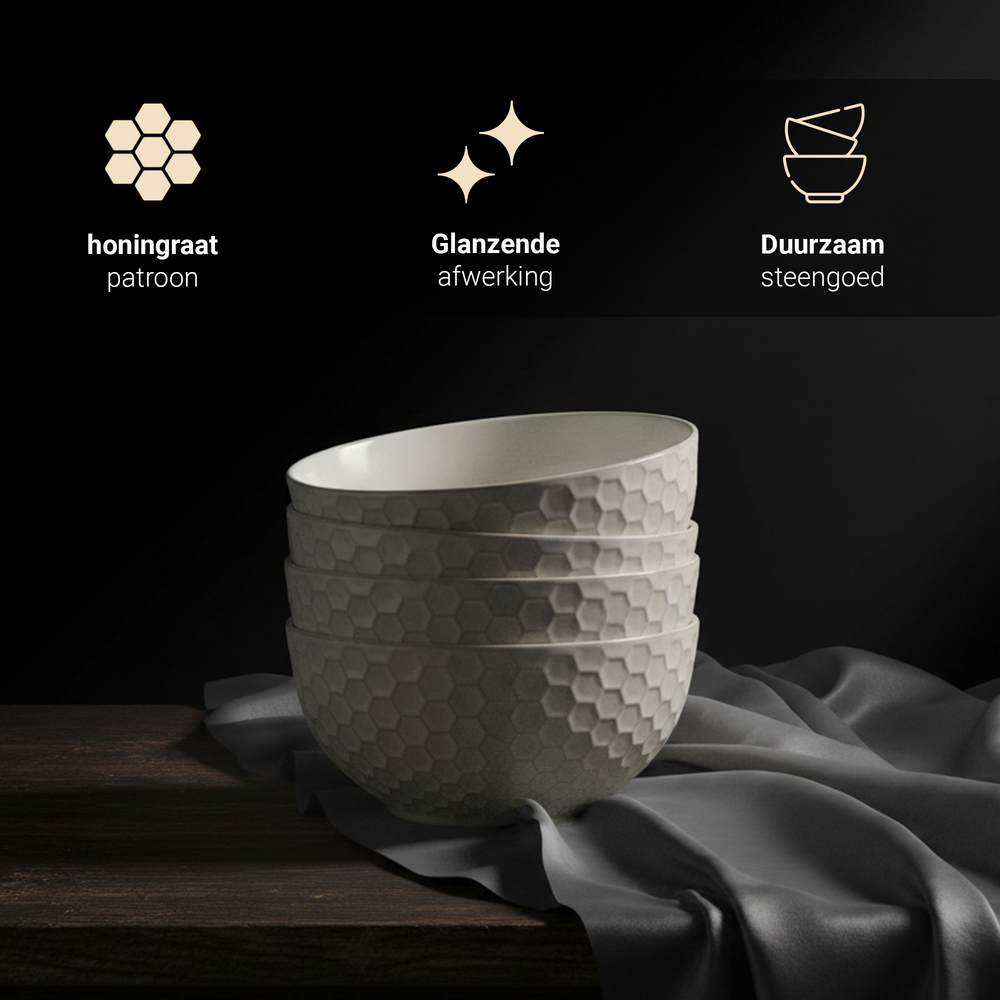 Discountershop Ramen Kommen 700 ml - Keramiek Ontbijtkommen Ø14 cm – Soepkommen Zonder Oor voor Muesli, Yoghurt, Noedels en Salade – Grijs Discountershop Ramen Kommen 700 ml - Keramiek Ontbijtkommen Ø14 cm – Soepkommen Zonder Oor voor Muesli, Yoghurt, Noedels en Salade – Grijs