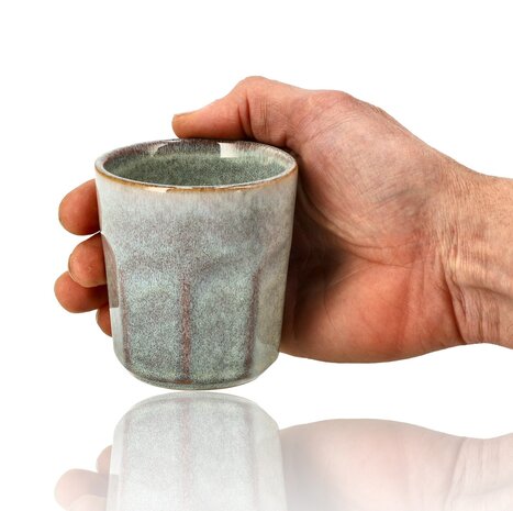 Discountershop Koffiebeker Aardewerk 200 ml – Keramische Beker Zonder Oor voor Koffie, Thee, Cappuccino en Lungo – Groen/Grijs Discountershop Koffiebeker Aardewerk 200 ml – Keramische Beker Zonder Oor voor Koffie, Thee, Cappuccino en Lungo – Groen/Grijs