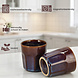 Discountershop Earthenware Coffee Mug 200 ml – Ceramic Cup Without Handle for Lungo, Cappuccino, Espresso and Tea – Blue-Brown