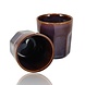 Discountershop Earthenware Coffee Mug 200 ml – Ceramic Cup Without Handle for Lungo, Cappuccino, Espresso and Tea – Blue-Brown