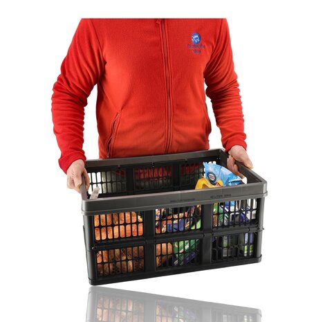 Discountershop Vouwkrat 45 Liter Zwart – Opvouwbare Boodschappenkrat 30 kg – Inklapbare Stapelbare Krat 53 x 37 x 27 cm Discountershop Vouwkrat 45 Liter Zwart – Opvouwbare Boodschappenkrat 30 kg – Inklapbare Stapelbare Krat 53 x 37 x 27 cm