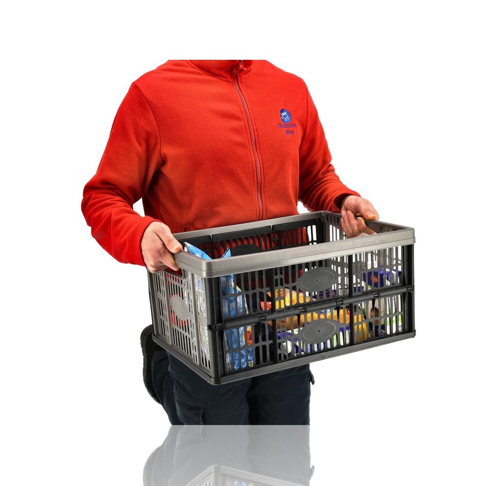 Discountershop Vouwkrat 32 Liter – Belastbaar tot 18 KG – Opvouwbare Kratten – Inklapbare Boodschappenkrat – Stapelbaar – 48x35x23 cm – Zwart Discountershop Vouwkrat 32 Liter – Belastbaar tot 18 KG – Opvouwbare Kratten – Inklapbare Boodschappenkrat – Stapelbaar – 48x35x23 cm – Zwart