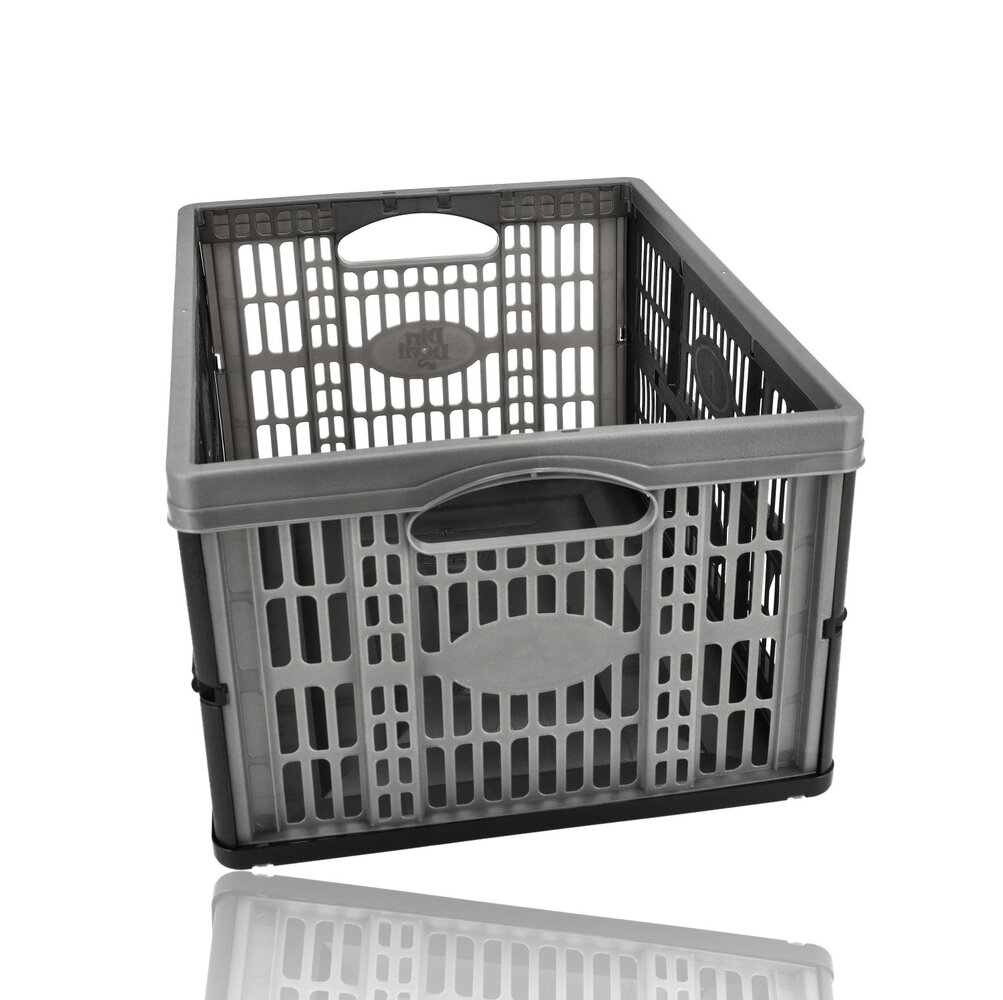 Discountershop Folding Crate 32 Liter – Load Capacity up to 18 kg – Foldable Crates – Collapsible Shopping Crate – Stackable – 48 x 35 x 23 cm – Black Discountershop Folding Crate 32 Liter – Load Capacity up to 18 kg – Foldable Crates – Collapsible Shopping Crate – Stackable – 48 x 35 x 23 cm – Black
