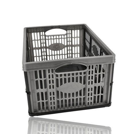 Discountershop Folding Crate 32 Liter – Load Capacity up to 18 kg – Foldable Crates – Collapsible Shopping Crate – Stackable – 48 x 35 x 23 cm – Black Discountershop Folding Crate 32 Liter – Load Capacity up to 18 kg – Foldable Crates – Collapsible Shopping Crate – Stackable – 48 x 35 x 23 cm – Black