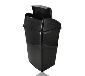 Discountershop 30L Black Trash Can with Lid – Kitchen Waste Bin Discountershop 30L Black Trash Can with Lid – Kitchen Waste Bin