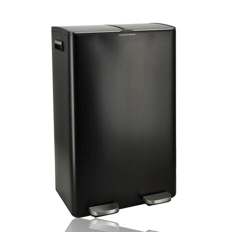 Discountershop Pedaalemmer 60 Liter - 2x30L Afvalscheiding – Prullenmand RVS Zwart – Soft Close – Dubbele Prullenbakken met Twee Vakken Discountershop Pedaalemmer 60 Liter - 2x30L Afvalscheiding – Prullenmand RVS Zwart – Soft Close – Dubbele Prullenbakken met Twee Vakken