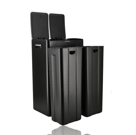 Discountershop Pedaalemmer 60 Liter - 2x30L Afvalscheiding – Prullenmand RVS Zwart – Soft Close – Dubbele Prullenbakken met Twee Vakken Discountershop Pedaalemmer 60 Liter - 2x30L Afvalscheiding – Prullenmand RVS Zwart – Soft Close – Dubbele Prullenbakken met Twee Vakken