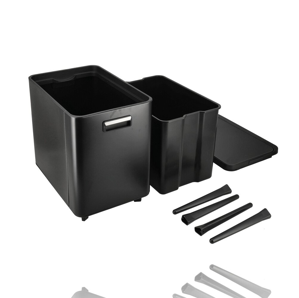 Discountershop 35 Liter Black Trash Can with Push Lid – Raised Waste Bin on Legs for Kitchen and Household Use Discountershop 35 Liter Black Trash Can with Push Lid – Raised Waste Bin on Legs for Kitchen and Household Use