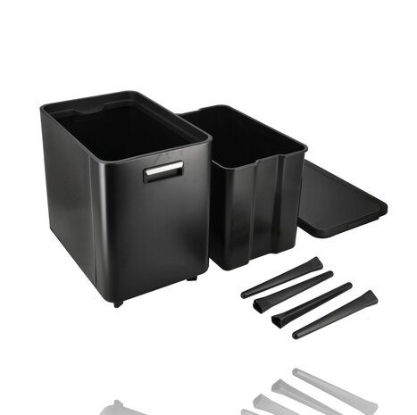Discountershop 35 Liter Black Trash Can with Push Lid – Raised Waste Bin on Legs for Kitchen and Household Use Discountershop 35 Liter Black Trash Can with Push Lid – Raised Waste Bin on Legs for Kitchen and Household Use