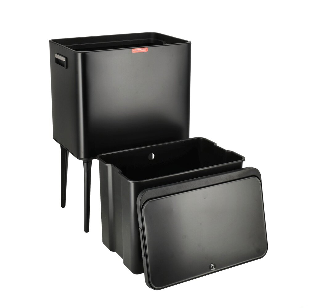 Discountershop 35 Liter Black Trash Can with Push Lid – Raised Waste Bin on Legs for Kitchen and Household Use Discountershop 35 Liter Black Trash Can with Push Lid – Raised Waste Bin on Legs for Kitchen and Household Use