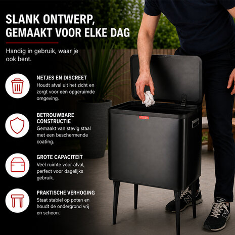 Discountershop 35 Liter Black Trash Can with Push Lid – Raised Waste Bin on Legs for Kitchen and Household Use Discountershop 35 Liter Black Trash Can with Push Lid – Raised Waste Bin on Legs for Kitchen and Household Use