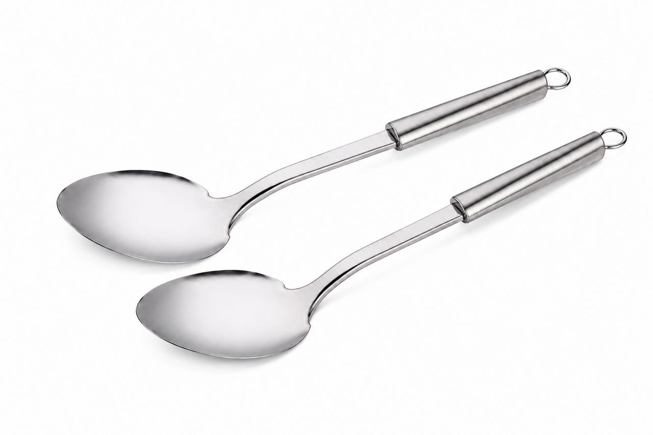 Discountershop Stainless Steel Serving Spoon 34 cm – Long Handle Kitchen Spoon with Hanging Loop Discountershop Stainless Steel Serving Spoon 34 cm – Long Handle Kitchen Spoon with Hanging Loop
