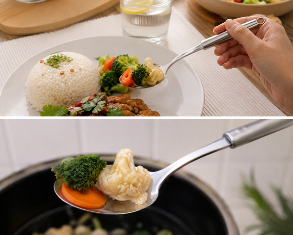 Discountershop Stainless Steel Serving Spoon 34 cm – Long Handle Kitchen Spoon with Hanging Loop Discountershop Stainless Steel Serving Spoon 34 cm – Long Handle Kitchen Spoon with Hanging Loop