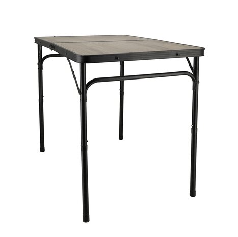 Discountershop Folding Camping Table 90x60cm - Adjustable Height 40/70cm Portable Foldable Table with Carry Handle - Wood Look Outdoor Table Supports 30kg - For Camping, Garden, Balcony, Picnic and Caravan