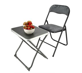 Discountershop Campingstoel opvouwbaar met inklapbare tafel 1-persoons set
