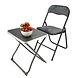 Discountershop Campingstoel opvouwbaar met inklapbare tafel - 1-persoons camping set met klapstoel, bijzettafel en handvat