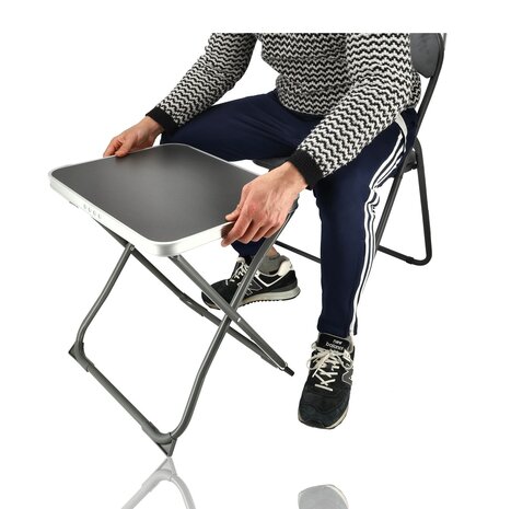 Discountershop Folding Camping Chair with Table - 1-Person Set with Foldable Chair, 2-in-1 Stool Table and Carry Handle