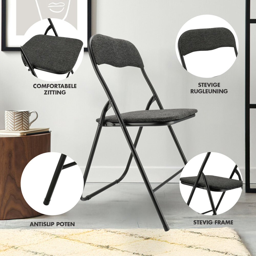 Discountershop Folding Camping Chair with Table - 1-Person Set with Foldable Chair, 2-in-1 Stool Table and Carry Handle