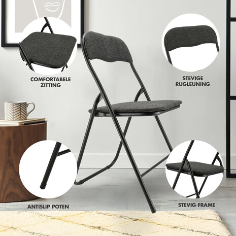 Discountershop Campingstoel opvouwbaar met inklapbare tafel - 1-persoons camping set met klapstoel, bijzettafel en handvat