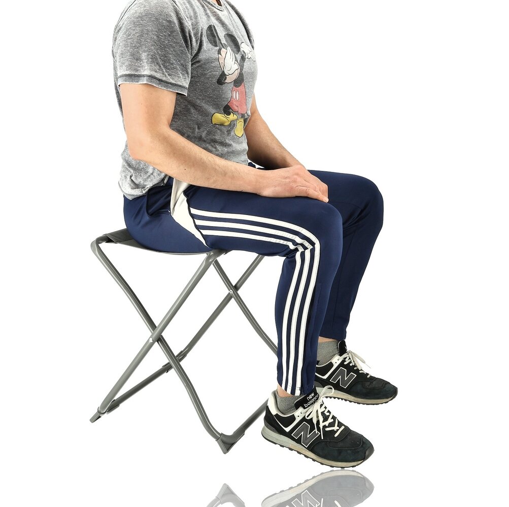 Discountershop Folding Camping Chair with Table - 1-Person Set with Foldable Chair, 2-in-1 Stool Table and Carry Handle