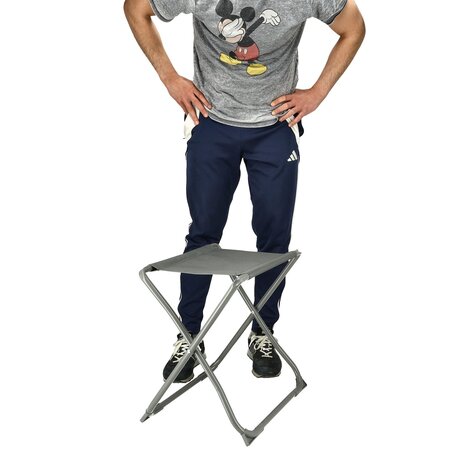 Discountershop Campingstoel opvouwbaar met inklapbare tafel - 1-persoons camping set met klapstoel, bijzettafel en handvat