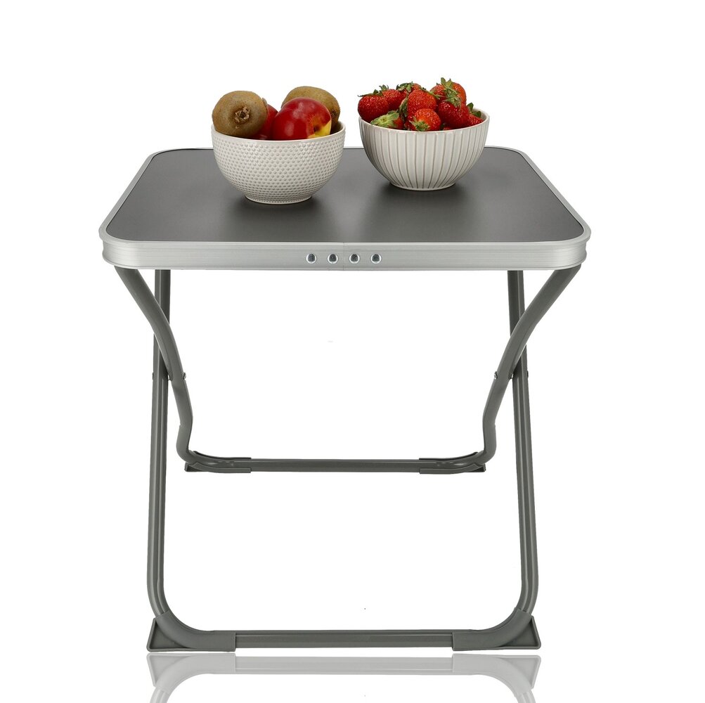 Discountershop Foldable Camping Table 47.5x37.5 cm - Mini Folding Table with Carry Handle, 49.5 cm Height and 30 kg Load
