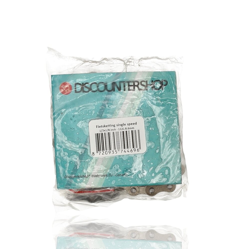 Discountershop Bike Chain 1/2 x 1/8 - Classic Single Speed Bicycle Chain With 112 Links and Connector Link