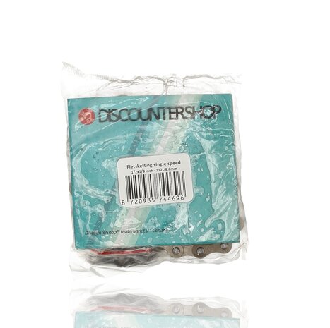 Discountershop Bike Chain 1/2 x 1/8 - Classic Single Speed Bicycle Chain With 112 Links and Connector Link