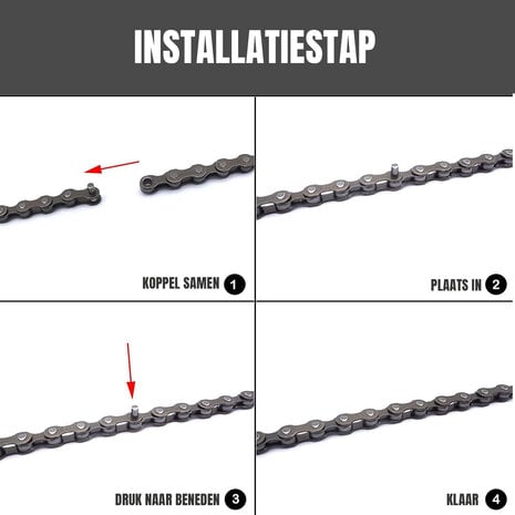 Discountershop Bike Chain 1/2 x 1/8 - Classic Single Speed Bicycle Chain With 112 Links and Connector Link