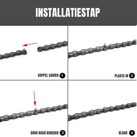 Discountershop Fietsketting 1/2 x 1/8 - Klassieke Single Speed Fietsketting Met 112 Schakels en Connector Link