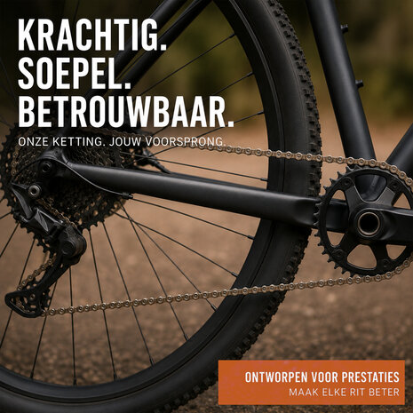 Discountershop Fietsketting 1/2 x 1/8 - Klassieke Single Speed Fietsketting Met 112 Schakels en Connector Link