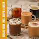 Discountershop Theeglazen 230 ml met Oor – Glazen Theemokken voor Thee, Koffie en Warme Dranken - Thee Glazen en Koffiekopjes