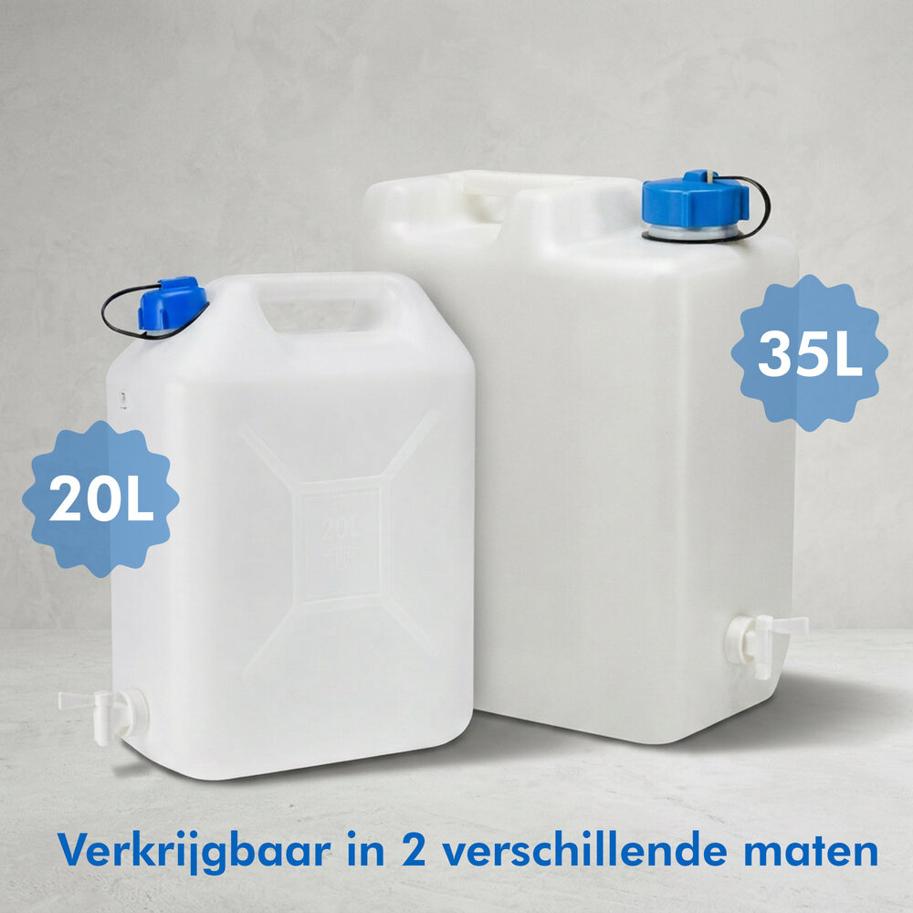Discountershop Jerrycan Water 35 Liter met Kraan – BPA-vrij Drinkwater Jerrycan voor Camping
