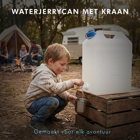 Discountershop Jerrycan 20 Liter met Kraan voor Drinkwater – BPA-vrij Water Jerrycan voor Camping, Caravan & Noodvoorraad