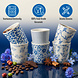 Discountershop Koffiebeker Keramiek Zonder Oor Set van 6 - 200 ml Blauw-Witte Stapelbare Kopjes voor Koffie, Cappuccino, Lungo en Thee