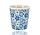 Koffiebeker Keramiek Zonder Oor - 200 ml Blauw-Witte Keramische Kopjes met Bloesem voor Koffie, Cappuccino, Lungo en Thee
