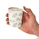 Discountershop Coffee Cups Without Handle - 200 ml Ceramic Cups for Espresso, Cappuccino, Lungo and Tea Small Flowers Blue-White Discountershop Coffee Cups Without Handle - 200 ml Ceramic Cups for Espresso, Cappuccino, Lungo and Tea Small Flowers Blue-White