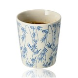 Discountershop Ceramic Coffee Cup Without Handle - 200 ml Bamboo Blue-White
