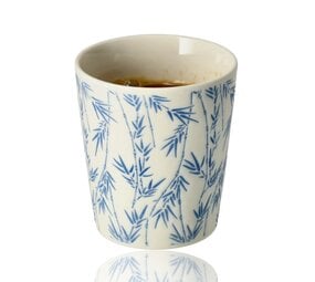 Discountershop Koffiebeker Keramiek Zonder Oor - 200 ml Bamboe Blauw-Wit Discountershop Koffiebeker Keramiek Zonder Oor - 200 ml Bamboe Blauw-Wit