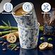 Discountershop Koffiebeker Keramiek Zonder Oor - 200 ml Aardewerk Kopje voor Espresso, Cappuccino, Lungo en Thee Bamboe Blauw-Wit Discountershop Koffiebeker Keramiek Zonder Oor - 200 ml Aardewerk Kopje voor Espresso, Cappuccino, Lungo en Thee Bamboe Blauw-Wit