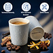 Discountershop Ceramic Coffee Cup Without Handle - 200 ml Earthenware Cup for Espresso, Cappuccino, Lungo and Tea Stripes Blue-White