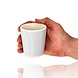 Discountershop Koffiebeker Keramiek Zonder Oor - 200 ml Aardewerk Kopje voor Espresso, Cappuccino, Lungo en Thee Strepen Blauw-Wit