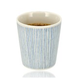 Discountershop Ceramic Coffee Cup Without Handle - 200 ml Stripes Blue-White