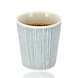 Discountershop Koffiebeker Keramiek Zonder Oor - 200 ml Aardewerk Kopje voor Espresso, Cappuccino, Lungo en Thee Strepen Blauw-Wit