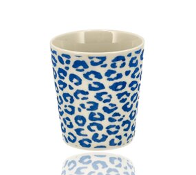 Discountershop Ceramic Coffee Cup Without Handle - 200 ml Leopard Blue-White Discountershop Ceramic Coffee Cup Without Handle - 200 ml Leopard Blue-White