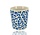 Ceramic Coffee Cup Without Handle - 200 ml Earthenware Cup for Espresso, Cappuccino, Lungo and Tea Leopard Blue-White