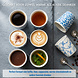 Discountershop Koffiebeker Keramiek Zonder Oor - 200 ml Aardewerk Kopje voor Espresso, Cappuccino, Lungo en Thee Luipaard Blauw-Wit
