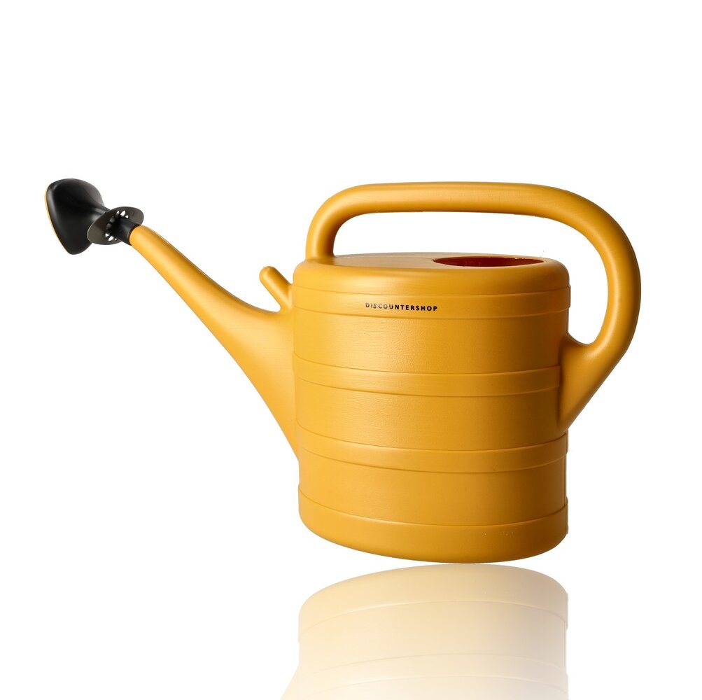 Discountershop Gieter 10 Liter met Afneembare Sproeikop - Gele Kunststof Tuingieter voor Bloemen, Planten, Moestuin en Balkon