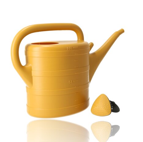 Discountershop Gieter 10 Liter met Afneembare Sproeikop - Gele Kunststof Tuingieter voor Bloemen, Planten, Moestuin en Balkon
