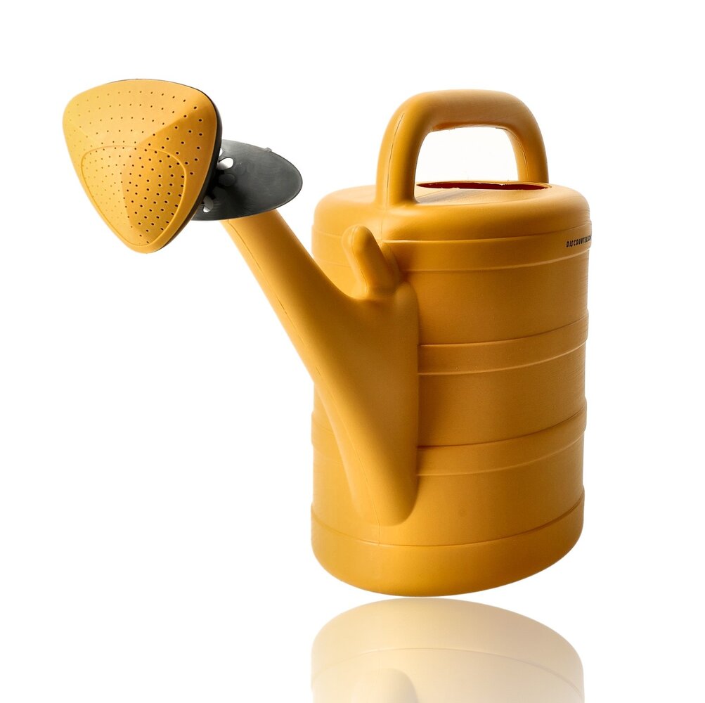 Discountershop 10 Litre Watering Can with Removable Sprinkler Head - Yellow Plastic Garden Watering Can for Flowers, Plants, Indoor and Outdoor Use Discountershop 10 Litre Watering Can with Removable Sprinkler Head - Yellow Plastic Garden Watering Can for Flowers, Plants, Indoor and Outdoor Use